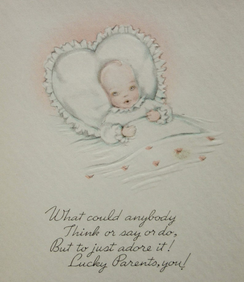 Vintage Newborn Baby Card Styled Like a Photo Album with Silver Embellished Cut-out Congratulations Card for New Parents Made in USA