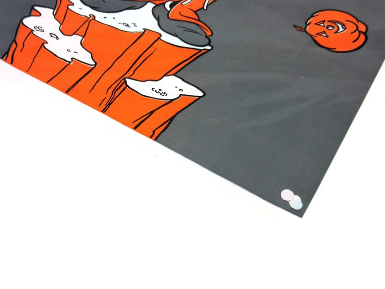 Vintage 1988 Unused Plastic Walt Disney Mickey Mouse Halloween Trick or Treat Candy Bag with Pumpkins M&M's Candies Collectible Disneyana image 9