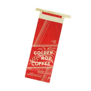 Vintage Unused Paper Golden Rod Fresh Brand Coffee Advertising Bag Great Displayed as Farmhouse, Home, or Kitchen Decor Frame as Wall Art