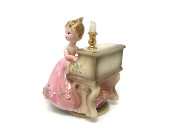 Vintage Josef Originals Cute Piano Player Rotating Music Box