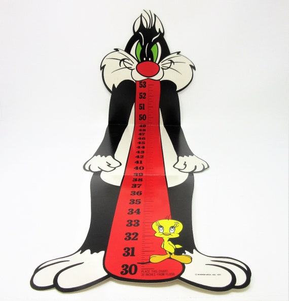 Vintage Unused Sylvester The Cat And Tweety Bird Growth Chart Etsy