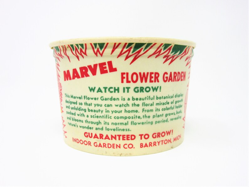 Vintage Unused Marvel Indoor Flower Garden Mixed Flowers Ready To Grow Lily Wax Cup Features Beautiful Floral Design Botanical Home Decor image 2