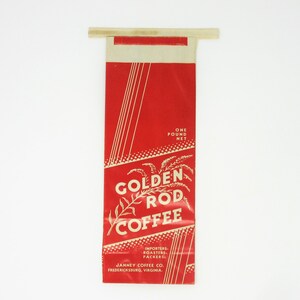 Vintage Unused Paper Golden Rod Fresh Brand Coffee Advertising Bag Great Displayed as Farmhouse, Home, or Kitchen Decor Frame as Wall Art image 2