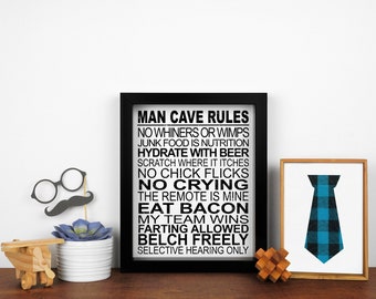 Man Cave Printable Wall Art | Garage Wall Art | Workshop Decor | Instant Download | Printable Wall Decor | Easy Print at Home