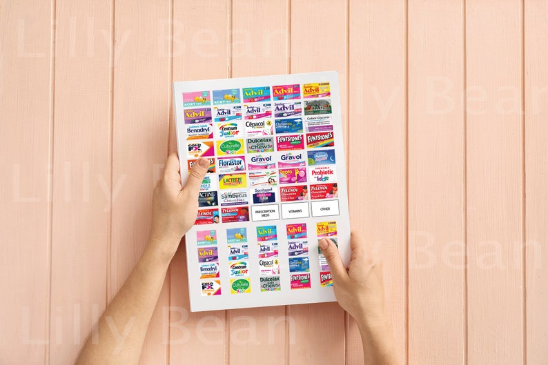 Kids Pocket Pharmacy Labels, Printable Childrens Pill Case Labels