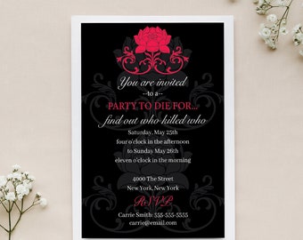 Customizable Murder Mystery Invitation - Digital Download for Themed Parties, Customizable Murder Mystery Invitation, Gothic Inspired Invite