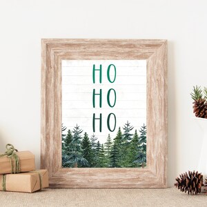 Christmas Wall Art, Ho Ho Ho Sign, Christmas Prints, Rustic Christmas Wall Decor, Farmhouse Christmas Sign, Christmas Printable Posters