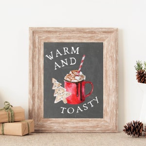 Hot Cocoa Bar Sign, Christmas Wall Art Prints, Hot Chocolate Sign, Holiday Party Decor, Christmas Party Decoration, Farmhouse Christmas Sign