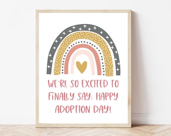 Adoption Day Printable, Gotcha Day Sign, Family Adoption Gifts, Adoption Home Decor, Christian Adoption Sign, Adopting Gifts, Adoption Print