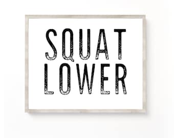 Squat Lower Poster, Home Gym Wall Art, Workout Room Decor, Fitness Inspiration Prints, Exercise Gifts, Motivational Poster, Gym Printables