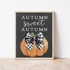 Pumpkin Wall Decor, Fall Wall Art Print, Autumn Sign Digital, Rustic Fall Printable, Farmhouse Pumpkin Decorations, Autumn Kitchen Signs