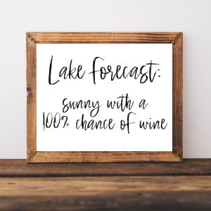 Lake House Sign, Lake House Decor, Lake House Wall Art, Lake Forecast, Summer Wall Art,Summer Printable,Lake House Prints,Printable Wall Art
