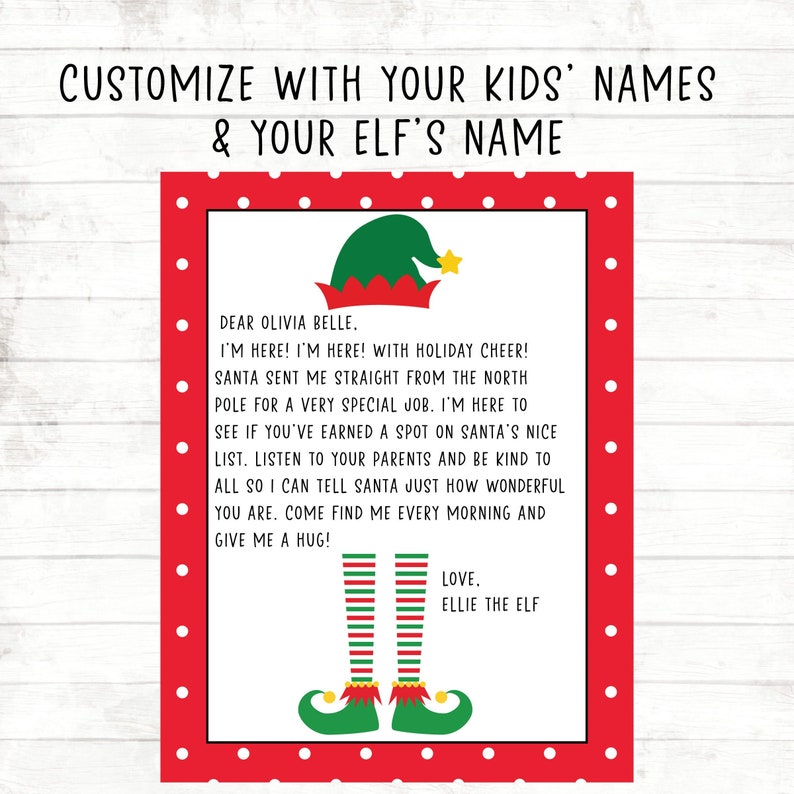 Elf Arrival Letter Printable Elf Letter Personalized Elf Etsy