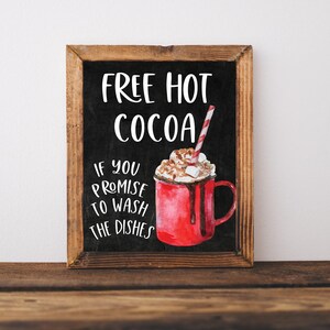 Hot Cocoa Bar Print, Christmas Kitchen Decor, Funny Christmas Wall Art, Hot Cocoa Bar Sign, Funny Christmas Sign, Hot Chocolate Bar Decor
