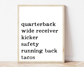 Funny Football Sign, Football Home Decor, Football Party Sign, Fall Football Decor, Tailgate Party, Football Party Decor, Football Prints