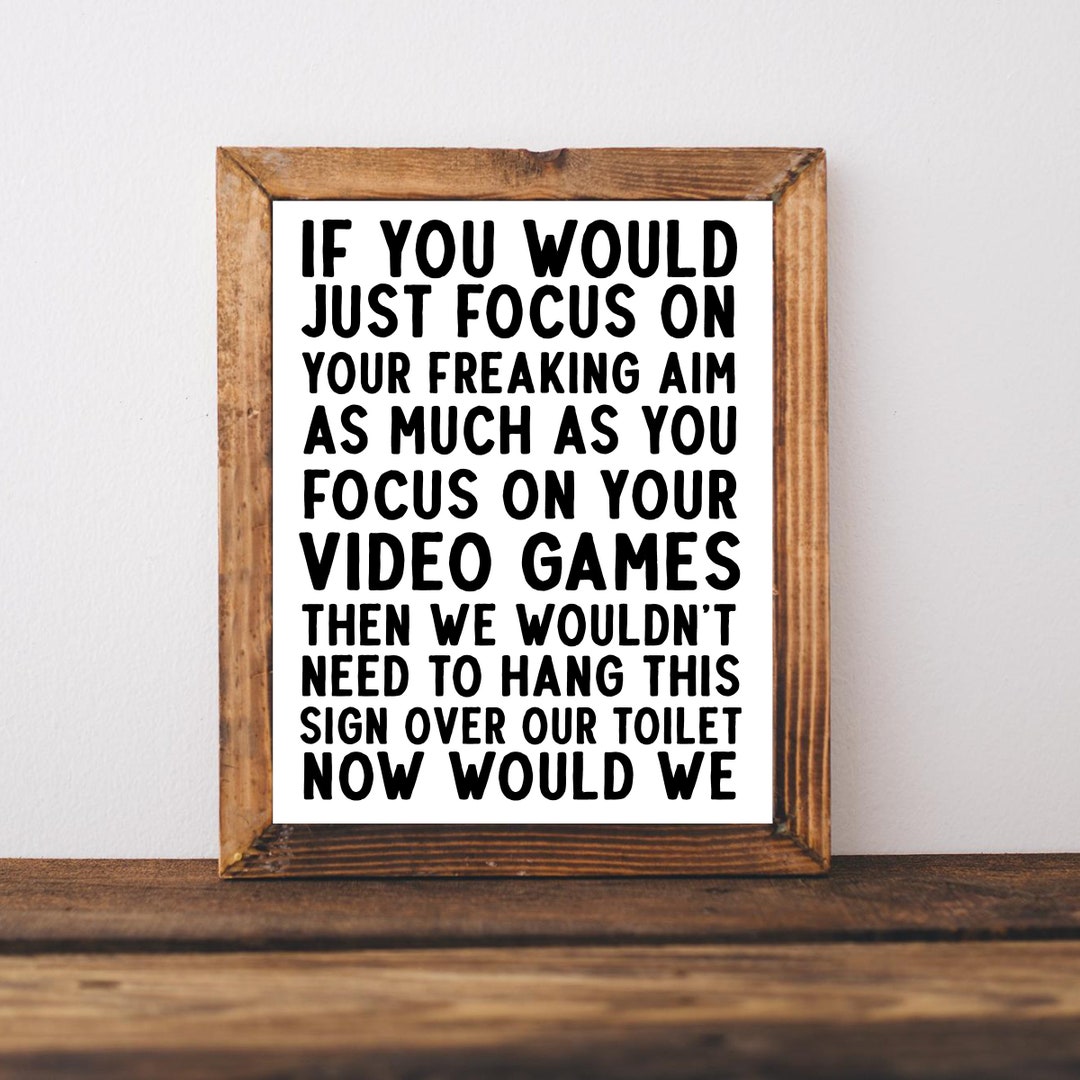 Video Game Bathroom Decor, Boys Bathroom Sign, Kids Bathroom Wall Art