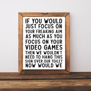 Video Game Bathroom Decor, Boys Bathroom Sign, Kids Bathroom Wall Art, Teen Boy Room Decor, Funny Restroom Sign, Shared Bathroom Prints