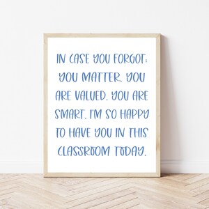 Classroom Decor, Classroom Welcome Sign, Classroom Inspiration Sign, Classroom Wall Art Print, Teacher Door Sign, Classroom Wall Art
