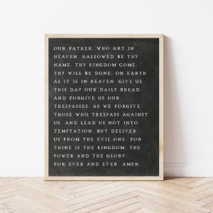 The Lord&#39;s Prayer Printable Wall Art, Our Father Print, Catholic Gifts For Men Women Kids, Baptism Gift, Religious Home Office Decor Sign