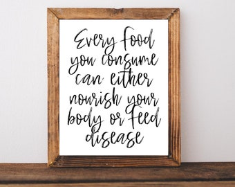 Plant Based Gifts, Eat More Veggies, Vegan Wall Art, Food is Medicine, Wellness Wall Art, Eat More Plants, Fruitarian, Vegan Poster Print