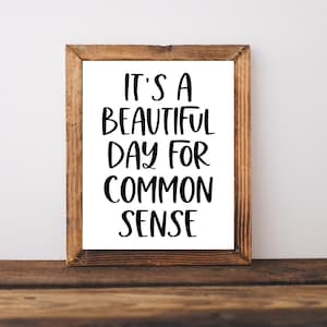 Sarcastic Wall Art, Common Sense, Funny Office Decor Sign, Boss Office Decor, Funny Desk Accessories, Humor Wall Art, Funny Cubicle Decor