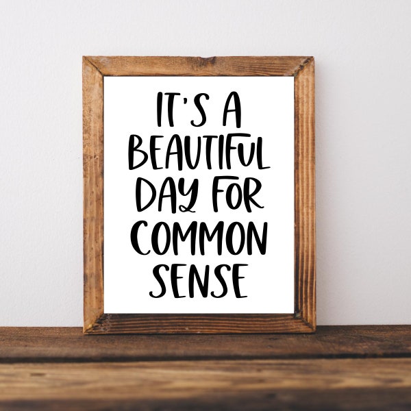 Sarcastic Wall Art, Common Sense, Funny Office Decor Sign, Boss Office Decor, Funny Desk Accessories, Humor Wall Art, Funny Cubicle Decor