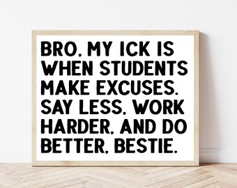 High School Counselor Sign, English Math Classroom Poster, Science Class Wall Art, Therapist Decor, Classroom Rules Sign, Principal Gift