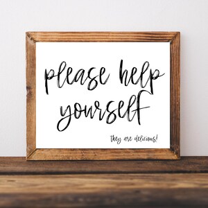 Please Help Yourself Sign Dessert Table Sign Wedding - Etsy