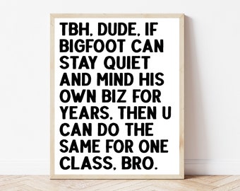 Funny High Middle School Classroom Decor Poster, Math Prints, English Classroom Decor, Junior High Teacher Sign, Science Class Wall Art