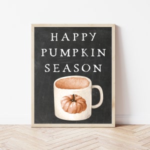 Fall Prints, Pumpkin Decor, Minimalist Fall Decor, Farmhouse Autumn Decorations, Pumpkin Sign, Fall Office Decor, Fall Wall Decorations image 1