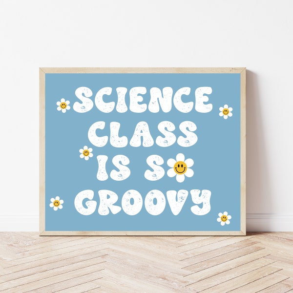 Science Classroom Poster, Science Teacher Gifts, Retro Classroom Wall Art, Middle School Classroom Decor, Biology, Chemistry, Environmental