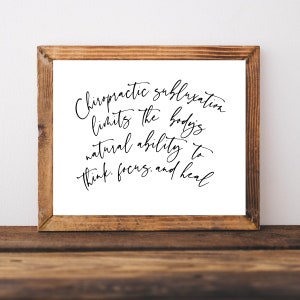 Chiropractic Poster, Chiropractic Wall Art, Chiropractic Quotes,Chiropractor Gifts, Chiropractor Signs, Clinic Wall Decor,Subluxation Sign