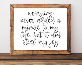 Daily Affirmations, Positive Mantra, Encouragement Gift for Women, Anxiety Gifts, Worry Quotes, Mental Health Poster, Mental Health Matters