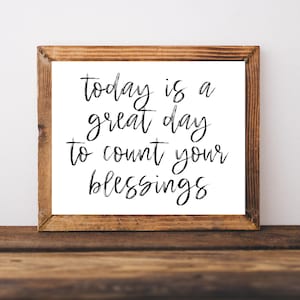 Count Your Blessings Sign, Farmhouse Wall Decor, Farmhouse Signs For Living Room, Kitchen Wall Art, Bedroom Wall Art, Farmhouse Kitchen Sign