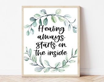 Therapy Office Decor, Holistic Healing, Counselor Wall Art, Therapist Wall Art, Nutritionist Poster, Therapist Prints, Inner Healing Sign