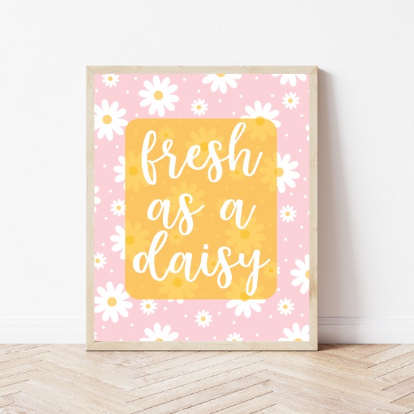 Changing Table Sign, Baby Girl Nursery Decor Floral, Daisy Baby Decor, Diaper Station, Yellow Nursery Sign, Flower Nursery Prints Digital