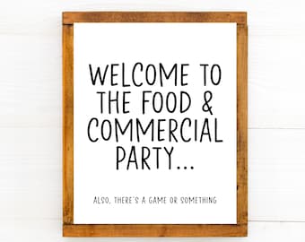 Football Party Decor, Football Party Sign, Football Party Supplies, The Big Game Decor, Tailgate Party, Food and Commercial Party