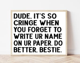 Elementary Middle High School Math Science English Social Studies Classroom Rules Printable Wall Art Decor Teacher Funny Class Poster Sign
