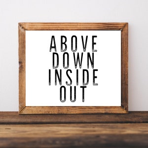 Chiropractor Quotes, Chiropractic Wall Art, Chiropractic Poster,Above Down Inside Out,Chiropractor Gifts,Chiropractor Signs,Clinic Wall Art