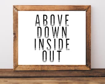 Chiropractor Quotes, Chiropractic Wall Art, Chiropractic Poster,Above Down Inside Out,Chiropractor Gifts,Chiropractor Signs,Clinic Wall Art