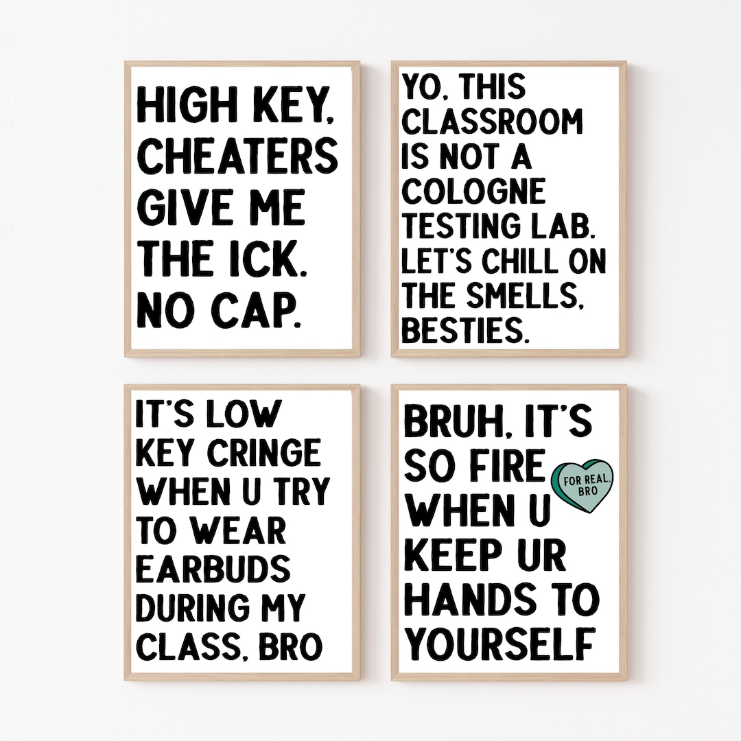 High School Math Science English History Classroom Signs Printable Set ...