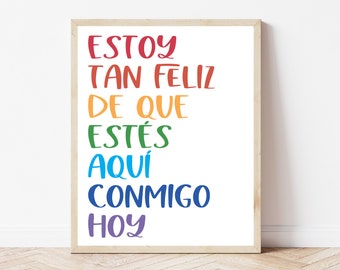 Spanish Classroom Decor, Bilingual Classroom, Spanish Classroom Poster, Spanish School, Spanish Welcome Sign, Classroom Inclusion Prints