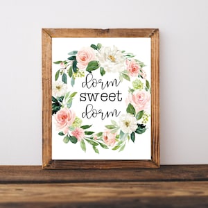 Dorm Room Wall Decor, Dorm Room Wall Art, Dorm Sweet Dorm, Farmhouse ...