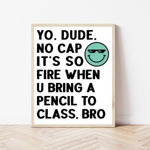 English Teacher Poster Gift, High School Science Classroom Decor Printable, Math Classroom Sign, History Class Wall Art, Funny Teacher Print