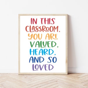 Classroom Welcome, Classroom Inclusion, Rainbow Classroom Wall Art, Classroom Wall Decor, Elementary School Poster, Classroom Door Prints
