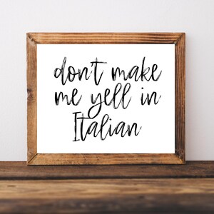 Italienisches Geschenk für Mama, Italienisches Küchenschild, Lustiges italienisches Geschenk, Lustiges Küchenschild, italienisches Geschenk, italienisches Familienschild