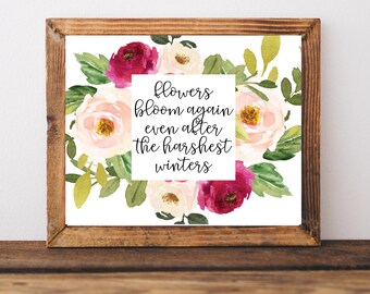 Farmhouse Spring Sign,Printable Wall Art,Floral Wall Art, Spring Signs,Farmhouse Wall Decor, Spring Printable, Spring Prints Flowers