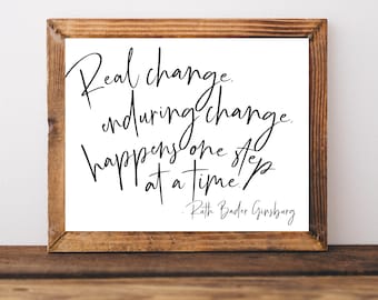 RBG Wall Art, Ruth Bader Ginsburg Quote, Ruth Bader Ginsburg Print, rbg Sign, RBG Gifts, RBG Prints, rbg Poster, Feminist Wall Art