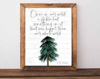 Christian Christmas, Religious Christmas Decor, Christmas Printable, Christian Holiday Wall Art, CS Lewis Quotes, Christmas Wall Art