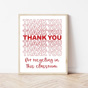 Science Classroom Poster, Recycling Print, Classroom Wall Art, Science Teacher Sign, Biology, Chemistry, Recycle Printable, Class Wall Decor